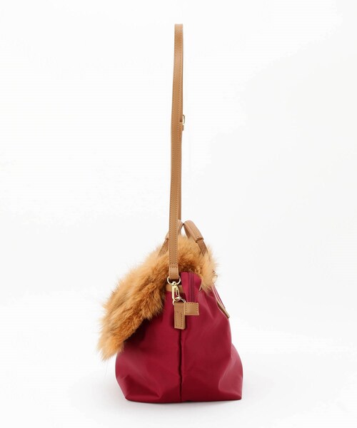 &Bridge(アンドブリッジ)の「Cachellier ファーフラップ付きショルダーバッグ(ショルダーバッグ・レディース・レッド系1・99)」の3枚目の写真