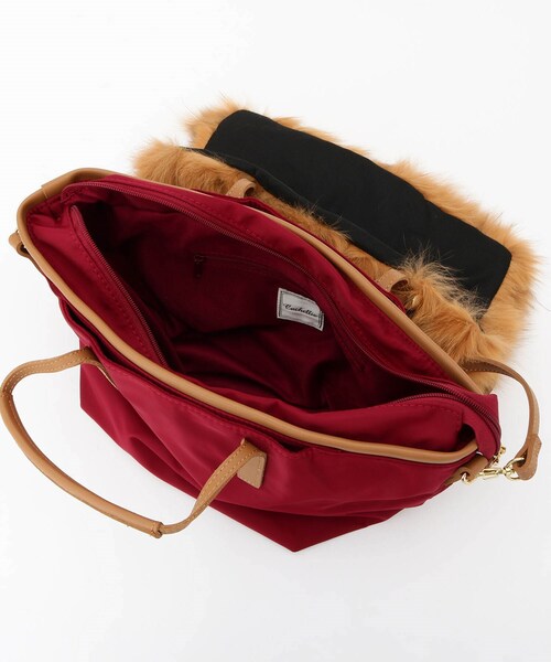 &Bridge(アンドブリッジ)の「Cachellier ファーフラップ付きショルダーバッグ(ショルダーバッグ・レディース・レッド系1・99)」の5枚目の写真