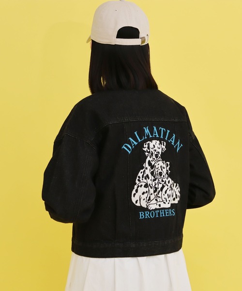 didizizi(ディディジジ)の「●ダルメシアン刺繍Gジャン(ブルゾン・レディース・ブルー/ブラック・FREE)」の5枚目の写真