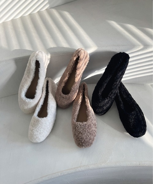 セール】ファーフラットシューズ（パンプス）｜Olu.（オルドット