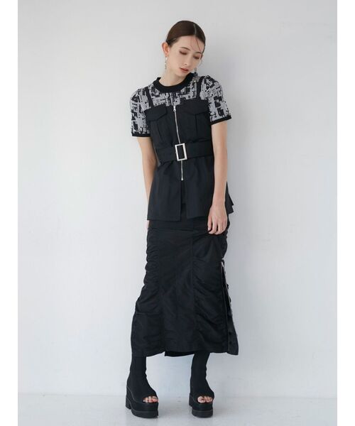 MURUA(ムルーア)の「ミックスジャガードリブトップス(ニット/セーター・レディース・ブラック/グレー/ブルー・FREE)」の9枚目の写真