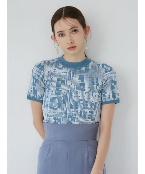 MURUA(ムルーア)の「ミックスジャガードリブトップス(ニット/セーター・レディース・ブラック/グレー/ブルー・FREE)」の13枚目の写真