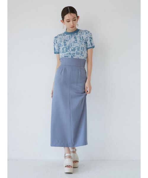 MURUA(ムルーア)の「ミックスジャガードリブトップス(ニット/セーター・レディース・ブラック/グレー/ブルー・FREE)」の14枚目の写真