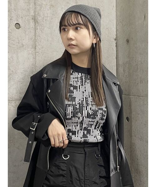 MURUA(ムルーア)の「ミックスジャガードリブトップス(ニット/セーター・レディース・ブラック/グレー/ブルー・FREE)」の22枚目の写真