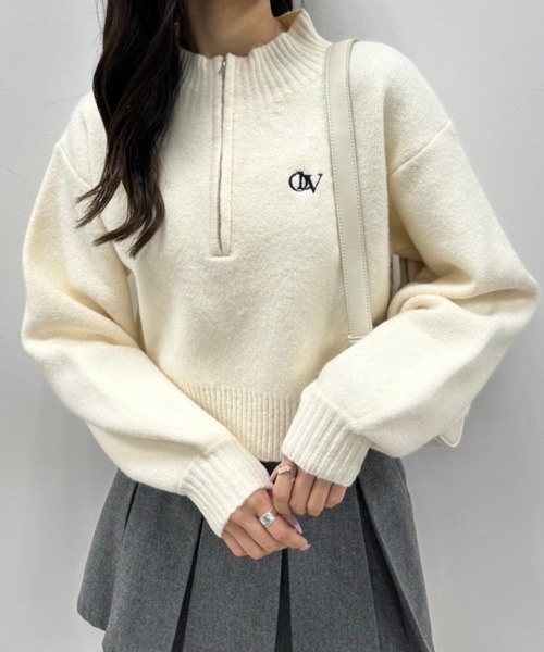 ハーフZIPハイネックニット 1032050480（ニット/セーター）｜OLIVE des