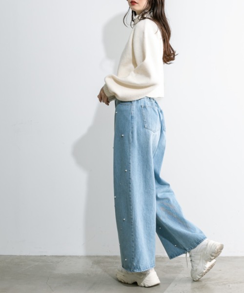 OLIVE des OLIVE(オリーブデオリーブ)の「ハーフZIPハイネックニット 1032050480(ニット/セーター・レディース・ブラック系その他/トップグレー/ブラック/アイボリー・FREE)」の7枚目の写真