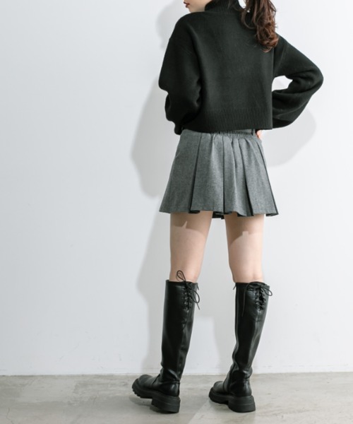 OLIVE des OLIVE(オリーブデオリーブ)の「ハーフZIPハイネックニット 1032050480(ニット/セーター・レディース・ブラック系その他/トップグレー/ブラック/アイボリー・FREE)」の14枚目の写真