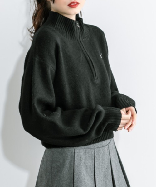 ※ オリーブ☆ ハーフZIPハイネックニット 1032050480（ニット/セーター）｜OLIVE des