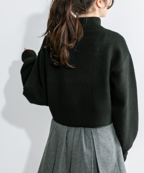 OLIVE des OLIVE(オリーブデオリーブ)の「ハーフZIPハイネックニット 1032050480(ニット/セーター・レディース・ブラック系その他/トップグレー/ブラック/アイボリー・FREE)」の17枚目の写真