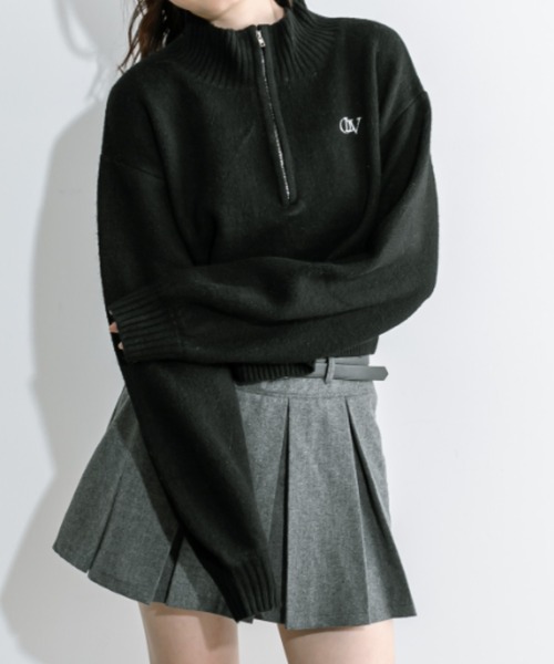 OLIVE des OLIVE(オリーブデオリーブ)の「ハーフZIPハイネックニット 1032050480(ニット/セーター・レディース・ブラック系その他/トップグレー/ブラック/アイボリー・FREE)」の15枚目の写真