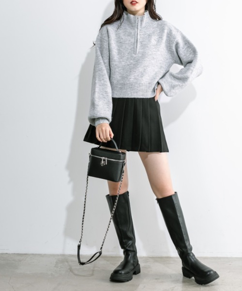 ハーフZIPハイネックニット 1032050480（ニット/セーター）｜OLIVE des