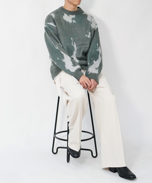 MinoriTY（マイノリティ）の「【 MinoriTY】モヘアタッチニュアンス柄ルーズニット メンズ オーバーサイズ ルーズフィット（ニット/セーター・メンズ・ブラック/チャコール・M/L）」の14枚目の写真