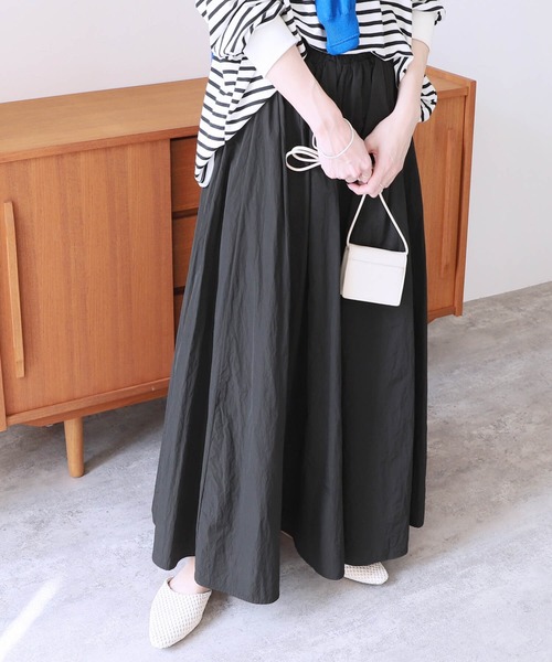 reca(レカ)の「フレアマキシスカート(スカート・レディース・ライトグレー/ブラック・M)」の1枚目の写真
