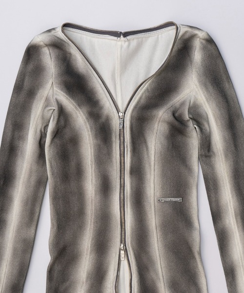 tシャツ FADED RIB ZIP UP COMPACT CARDIGAN レディース Double Rib Zip Collar Cardigan