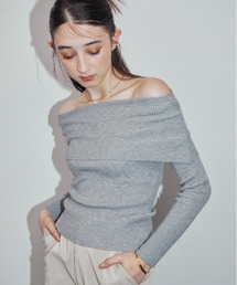 オフショルニットトップス