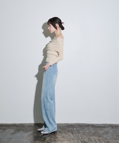 MOCOA'S（モコアズ）の「オフショルニットトップス（ニット/セーター・レディース・ホワイト系その他/ブラック/グレー・FREE）」の8枚目の写真