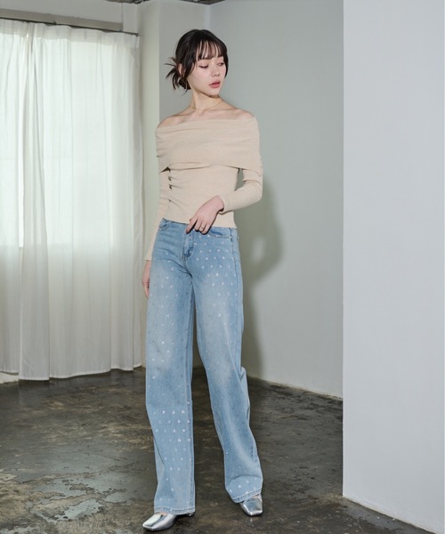 MOCOA'S（モコアズ）の「オフショルニットトップス（ニット/セーター・レディース・ホワイト系その他/ブラック/グレー・FREE）」の10枚目の写真