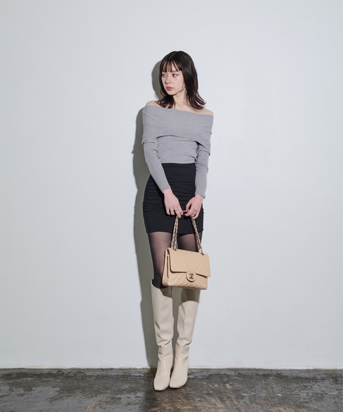 MOCOA'S（モコアズ）の「オフショルニットトップス（ニット/セーター・レディース・ホワイト系その他/ブラック/グレー・FREE）」の19枚目の写真