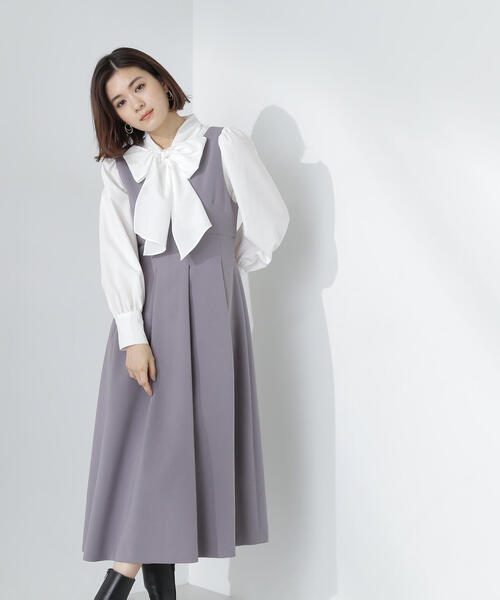 ナチュラルビューティーベーシック グレー ジャンパースカート M NATURAL BEAUTY BASIC（ナチュラルビューティーベーシック