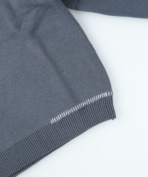 Right-on（ライトオン）の「手差しステッチニット（ニット/セーター・メンズ・ダークグレー/オフホワイト/ブラック・M/L/XL）」の7枚目の写真