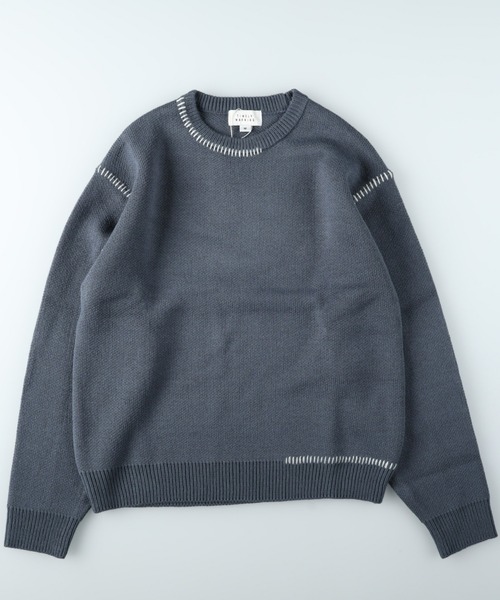 Right-on（ライトオン）の「手差しステッチニット（ニット/セーター・メンズ・ダークグレー/オフホワイト/ブラック・M/L/XL）」の13枚目の写真