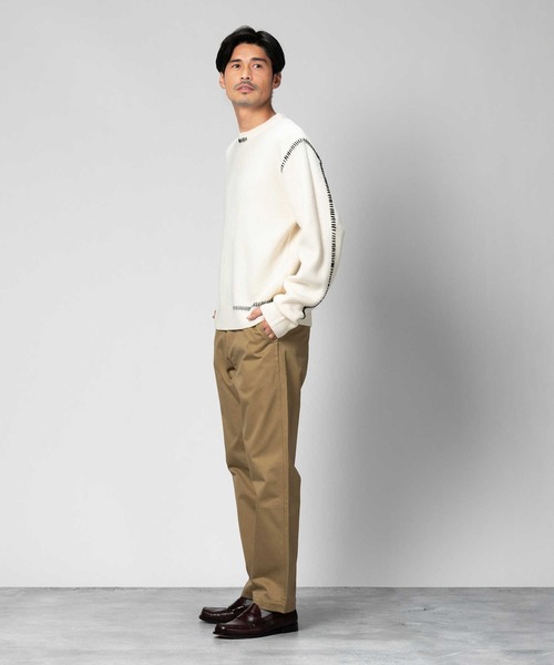 Right-on（ライトオン）の「手差しステッチニット（ニット/セーター・メンズ・ダークグレー/オフホワイト/ブラック・M/L/XL）」の14枚目の写真