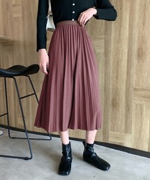 プリーツスカート ハイウエスト 着やせ