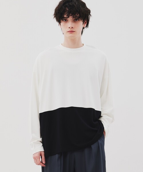 tk.TAKEO KIKUCHI（ティーケータケオキクチ）の「◆リラックスルーズ ロングスリーブTシャツ（Tシャツ/カットソー・メンズ・ブルー系その他/ブラック/ホワイト/チャコール/ホワイト系5/ブルー系その他6・01/03/02/04）」の2枚目の写真