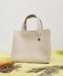 【RICKERS/リッカーズ】チャーム付き PUレザー スクエア ミニトートバッグ