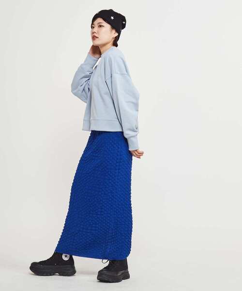 CONVERSE TOKYO(コンバーストウキョウ)の「POPCORN KNIT NARROW SKIRT(スカート・レディース・ブラック/ブルー/ピンク・FREE)」の8枚目の写真