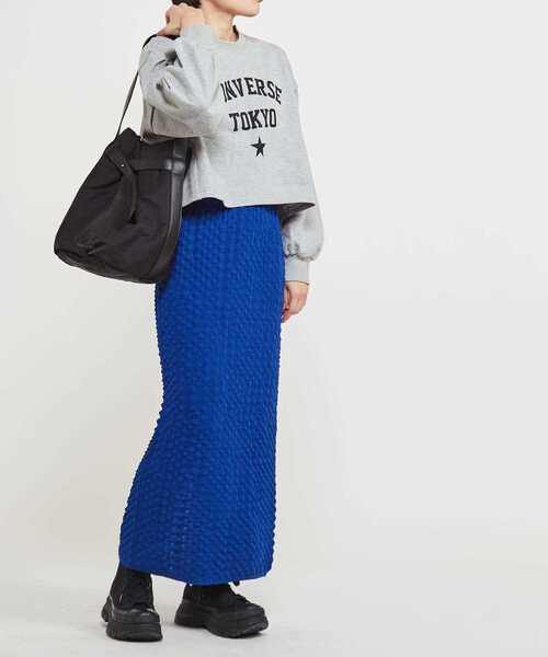 CONVERSE TOKYO(コンバーストウキョウ)の「POPCORN KNIT NARROW SKIRT(スカート・レディース・ブラック/ブルー/ピンク・FREE)」の9枚目の写真