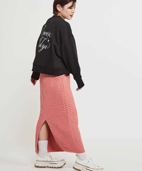 CONVERSE TOKYO(コンバーストウキョウ)の「POPCORN KNIT NARROW SKIRT(スカート・レディース・ブラック/ブルー/ピンク・FREE)」の12枚目の写真