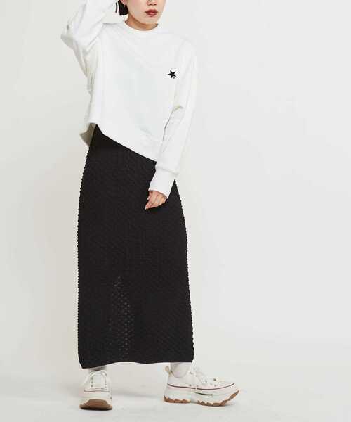 CONVERSE TOKYO(コンバーストウキョウ)の「POPCORN KNIT NARROW SKIRT(スカート・レディース・ブラック/ブルー/ピンク・FREE)」の16枚目の写真