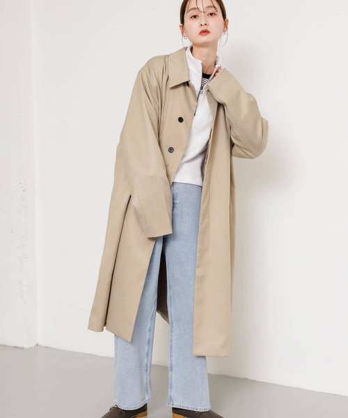 SENSE OF PLACE by URBAN RESEARCH（センスオブプレイスバイアーバンリサーチ）の「『ユニセックス』ステンカラーコート（ステンカラーコート・メンズ・ベージュ/ミント/ブラック・LARGE/MEDIUM）」の7枚目の写真