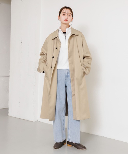 SENSE OF PLACE by URBAN RESEARCH（センスオブプレイスバイアーバンリサーチ）の「『ユニセックス』ステンカラーコート（ステンカラーコート・メンズ・ベージュ/ミント/ブラック・LARGE/MEDIUM）」の10枚目の写真