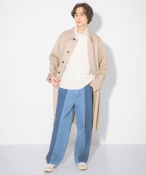 SENSE OF PLACE by URBAN RESEARCH（センスオブプレイスバイアーバンリサーチ）の「『ユニセックス』ステンカラーコート（ステンカラーコート・メンズ・ベージュ/ミント/ブラック・LARGE/MEDIUM）」の13枚目の写真