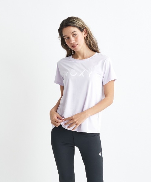 ROXY(ロキシー)の「ONESELF/ロキシー速乾UVカット付きボックスシルエットロゴプリントフィットネスカットソー(Tシャツ/カットソー・レディース・パープル/グリーン/ホワイト/グレー/ブラック・LARGE/MEDIUM/SMALL)」の5枚目の写真