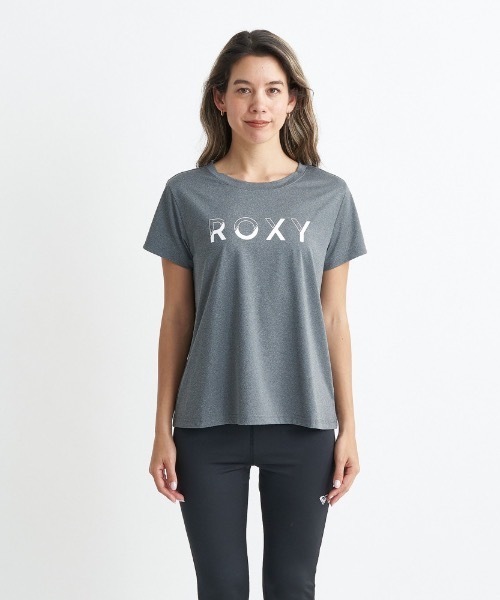 ROXY(ロキシー)の「ONESELF/ロキシー速乾UVカット付きボックスシルエットロゴプリントフィットネスカットソー(Tシャツ/カットソー・レディース・パープル/グリーン/ホワイト/グレー/ブラック・LARGE/MEDIUM/SMALL)」の3枚目の写真