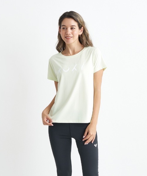 ROXY(ロキシー)の「ONESELF/ロキシー速乾UVカット付きボックスシルエットロゴプリントフィットネスカットソー(Tシャツ/カットソー・レディース・パープル/グリーン/ホワイト/グレー/ブラック・LARGE/MEDIUM/SMALL)」の4枚目の写真