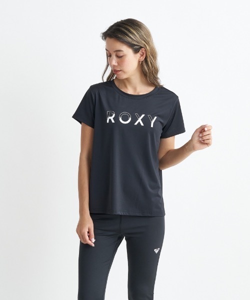 ROXY(ロキシー)の「ONESELF/ロキシー速乾UVカット付きボックスシルエットロゴプリントフィットネスカットソー(Tシャツ/カットソー・レディース・パープル/グリーン/ホワイト/グレー/ブラック・LARGE/MEDIUM/SMALL)」の2枚目の写真