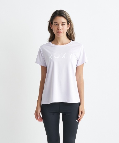 ROXY(ロキシー)の「ONESELF/ロキシー速乾UVカット付きボックスシルエットロゴプリントフィットネスカットソー(Tシャツ/カットソー・レディース・パープル/グリーン/ホワイト/グレー/ブラック・LARGE/MEDIUM/SMALL)」の9枚目の写真