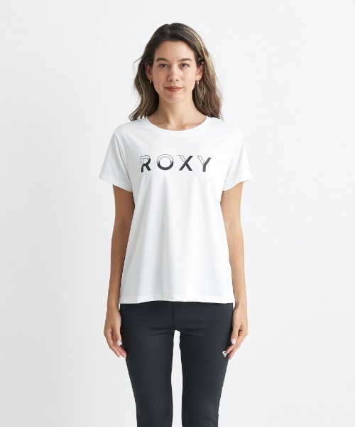 ROXY(ロキシー)の「ONESELF/ロキシー速乾UVカット付きボックスシルエットロゴプリントフィットネスカットソー(Tシャツ/カットソー・レディース・パープル/グリーン/ホワイト/グレー/ブラック・LARGE/MEDIUM/SMALL)」の15枚目の写真