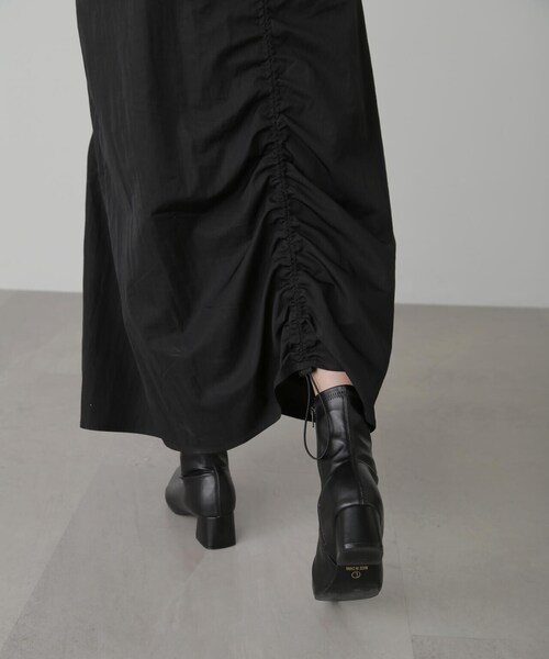 FREE'S MART（フリーズマート）の「◆ナイロンドロストシャーリングジャンスカ（ワンピース・レディース・ブラック/ホワイト・SMALL/MEDIUM）」の12枚目の写真