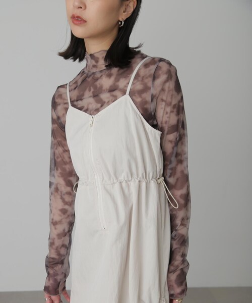 FREE'S MART（フリーズマート）の「◆ナイロンドロストシャーリングジャンスカ（ワンピース・レディース・ブラック/ホワイト・SMALL/MEDIUM）」の18枚目の写真