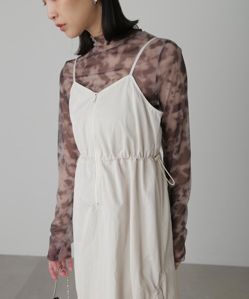 FREE'S MART（フリーズマート）の「◆ナイロンドロストシャーリングジャンスカ（ワンピース・レディース・ブラック/ホワイト・SMALL/MEDIUM）」の19枚目の写真