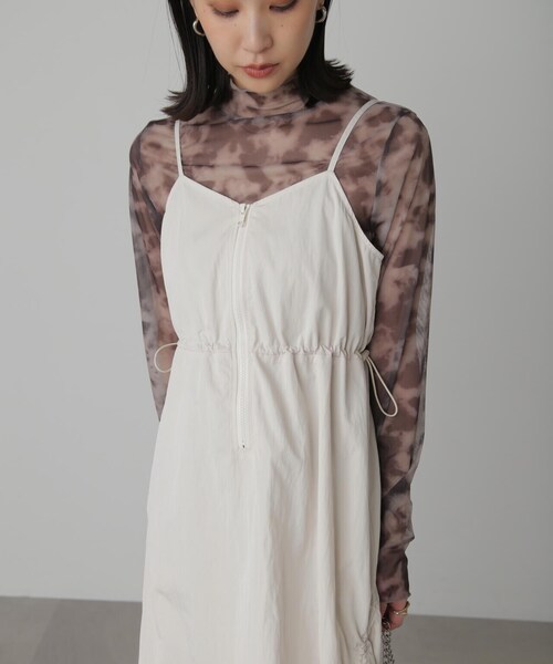 FREE'S MART（フリーズマート）の「◆ナイロンドロストシャーリングジャンスカ（ワンピース・レディース・ブラック/ホワイト・SMALL/MEDIUM）」の20枚目の写真