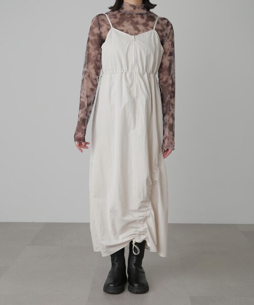 FREE'S MART（フリーズマート）の「◆ナイロンドロストシャーリングジャンスカ（ワンピース・レディース・ブラック/ホワイト・SMALL/MEDIUM）」の22枚目の写真