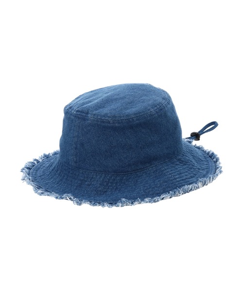 earth music&ecology（アースミュージックアンドエコロジー）の「デニムバケットハット（ハット・レディース・ホワイト/インディゴブルー・FREE）」の4枚目の写真