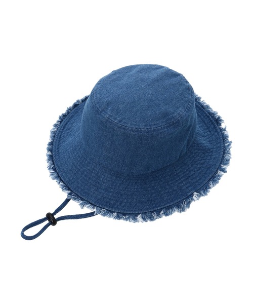 earth music&ecology（アースミュージックアンドエコロジー）の「デニムバケットハット（ハット・レディース・ホワイト/インディゴブルー・FREE）」の6枚目の写真