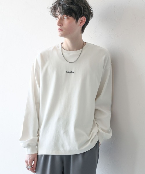 RAGEBLUE(レイジブルー)の「オーバーサイズ/プチ刺繍/ポンチルーズクルーネックロンT(Tシャツ/カットソー・メンズ・ホワイト/ブラック/グレー/ブルー・SMALL/MEDIUM/LARGE)」の14枚目の写真
